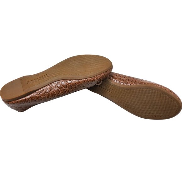 Talbots Womens Leather Upper Animal Print String Bow Accent Flats - Picture 8 of 8